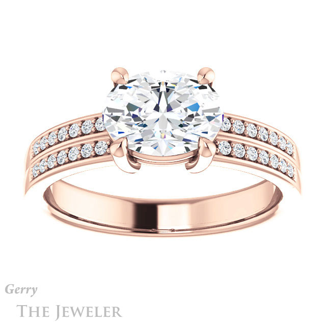 Oval Shaped Forever One Moissanite Engagement Ring #GTJ1229-oval-fo-r