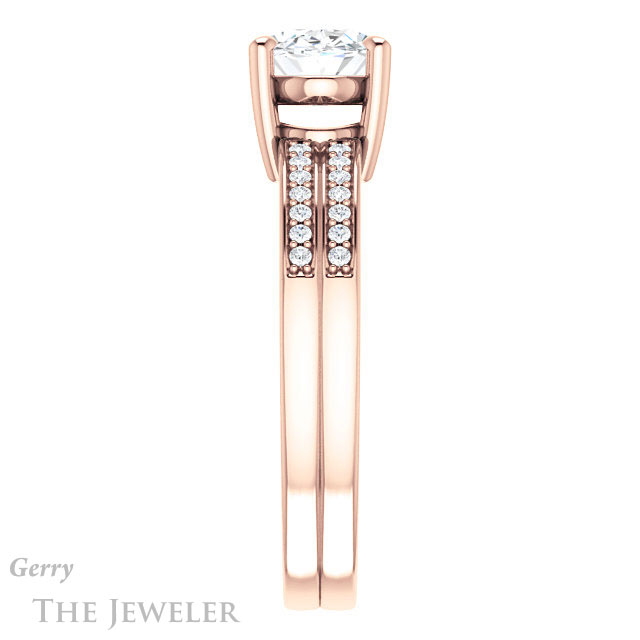 Oval Shaped Forever One Moissanite Engagement Ring #GTJ1229-oval-fo-r