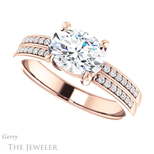 Oval Shaped Forever One Moissanite Engagement Ring #GTJ1229-oval-fo-r