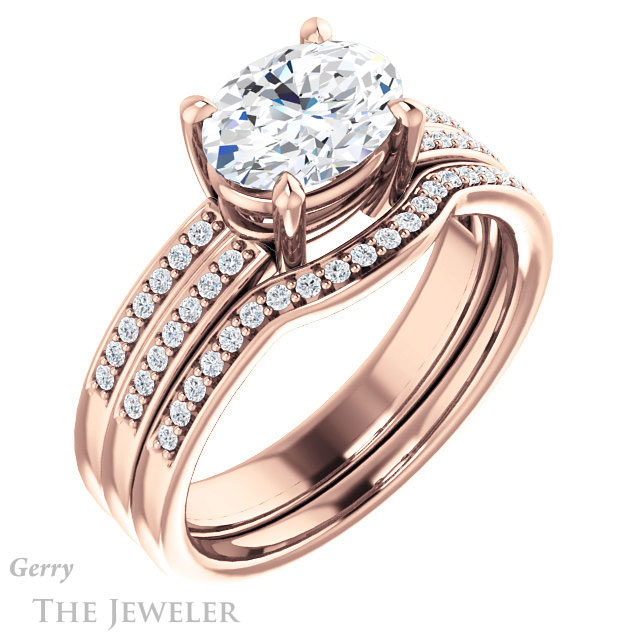 Oval Shaped Forever One Moissanite Engagement Ring #GTJ1229-oval-fo-r