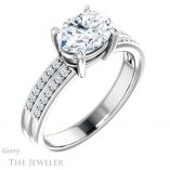 Oval Shaped Forever One Moissanite Engagement Ring #GTJ1229-oval-fo-w