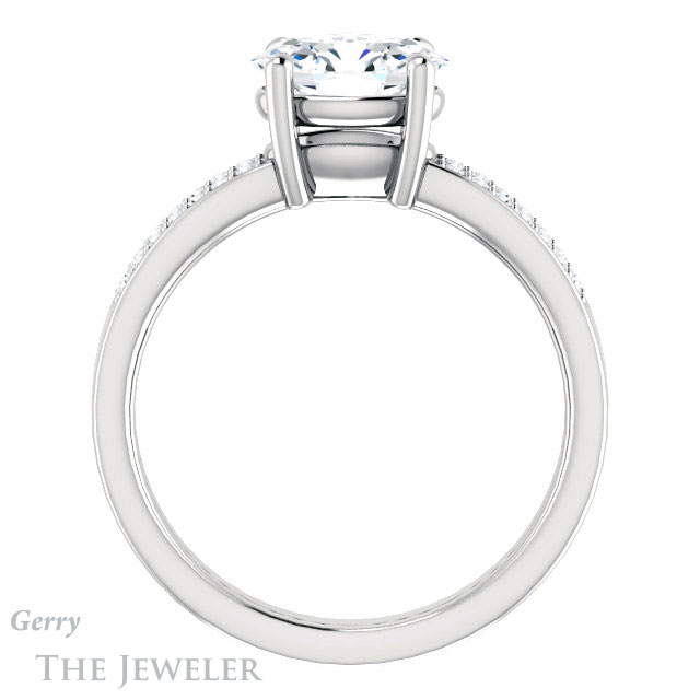 Oval Shaped Forever One Moissanite Engagement Ring #GTJ1229-oval-fo-w