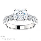 Oval Shaped Forever One Moissanite Engagement Ring #GTJ1229-oval-fo-w