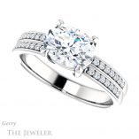 Oval Shaped Forever One Moissanite Engagement Ring #GTJ1229-oval-fo-w