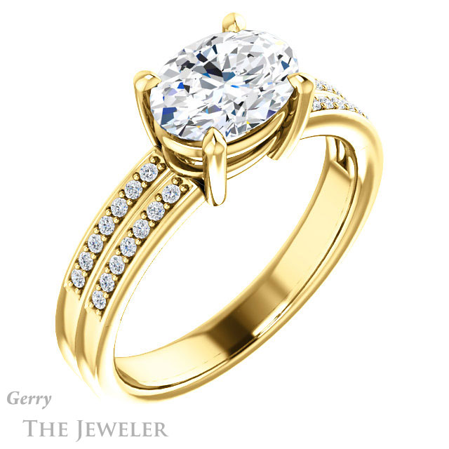 Oval Shaped Forever One Moissanite Engagement Ring #GTJ1229-oval-fo-y 4 Oval Shaped Forever One Moissanite Engagement Ring #GTJ1229-oval-fo-y