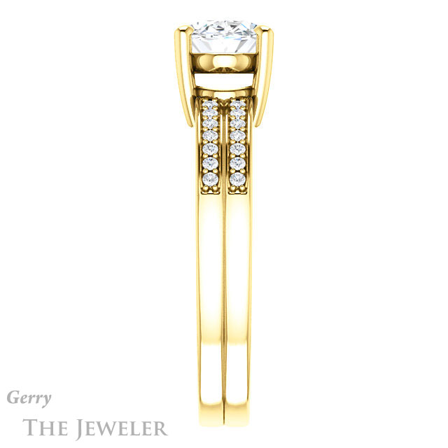 Oval Shaped Forever One Moissanite Engagement Ring #GTJ1229-oval-fo-y 3 Oval Shaped Forever One Moissanite Engagement Ring #GTJ1229-oval-fo-y
