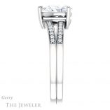 Pear Shaped Forever One Moissanite Engagement Ring #GTJ1229-pear-fb-w 3 Pear Shaped Forever Brilliant Moissanite Engagement Ring #GTJ1229-pear-fb-w