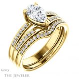 Pear Shaped Forever One Moissanite Engagement Ring #GTJ1229-pear-fb-y 6 Pear Shaped Forever Brilliant Moissanite Engagement Ring #GTJ1229-pear-fb-y