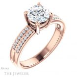 Round Cut Forever One Moissanite Engagement Ring #GTJ1229-round-fo-r