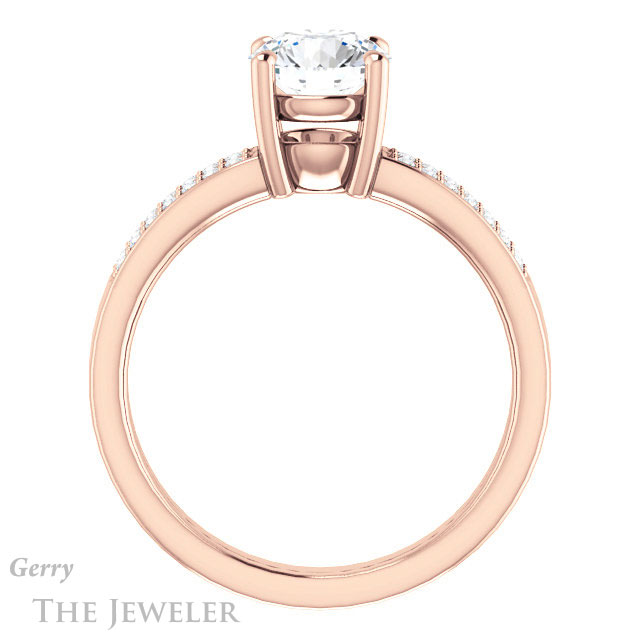 Round Cut Forever One Moissanite Engagement Ring #GTJ1229-round-fo-r
