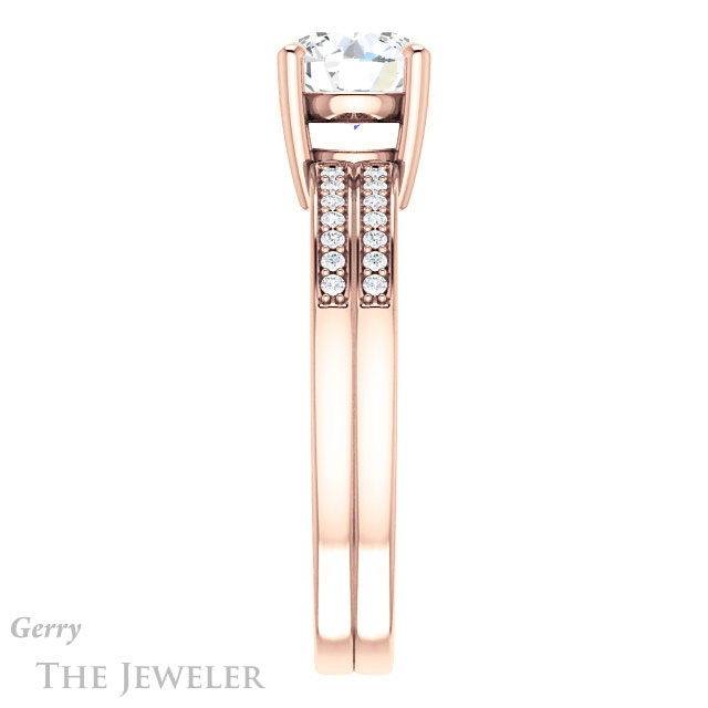 Round Cut Forever One Moissanite Engagement Ring #GTJ1229-round-fo-r