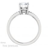 Round Cut Forever One Moissanite Engagement Ring #GTJ1229-round-fo-w
