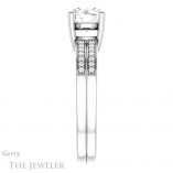 Round Cut Forever One Moissanite Engagement Ring #GTJ1229-round-fo-w