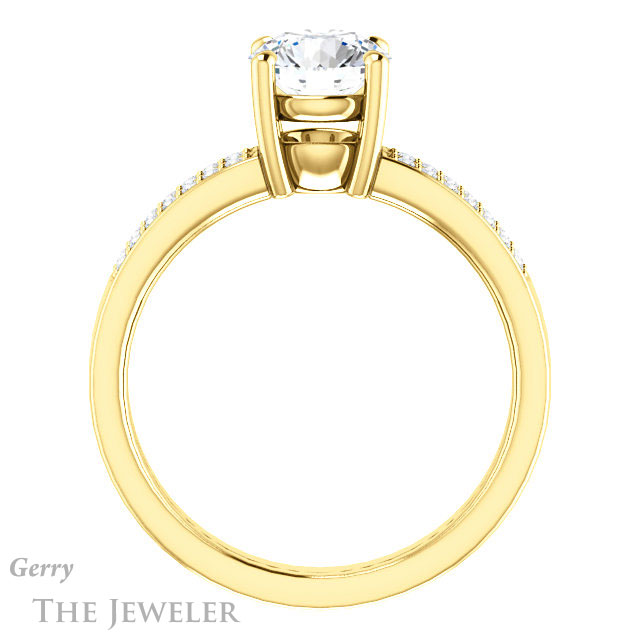 Round Cut Forever One Moissanite Engagement Ring #GTJ1229-round-fo-y 2 Round Cut Forever One Moissanite Engagement Ring #GTJ1229-round-fo-y
