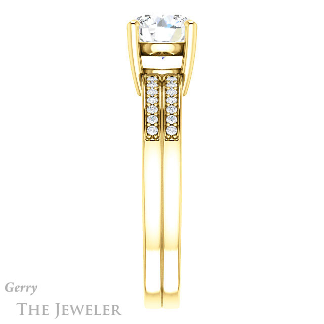 Round Cut Forever One Moissanite Engagement Ring #GTJ1229-round-fo-y 3 Round Cut Forever One Moissanite Engagement Ring #GTJ1229-round-fo-y