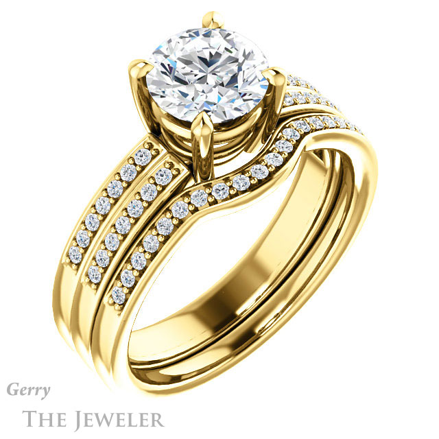 Round Cut Forever One Moissanite Engagement Ring #GTJ1229-round-fo-y 6 Round Cut Forever One Moissanite Engagement Ring #GTJ1229-round-fo-y