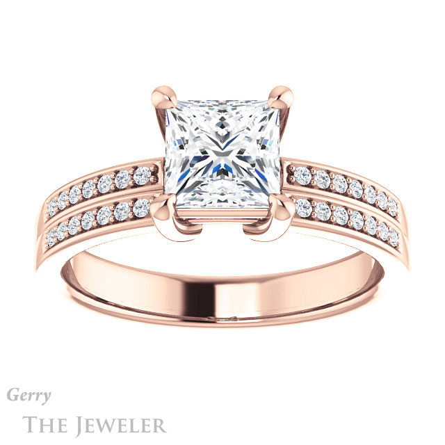 Princess Cut Forever One Moissanite Engagement Ring #GTJ1229-square-fo-r