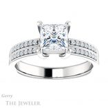 Princess Cut Forever One Moissanite Engagement Ring #GTJ1229-square-fo-w