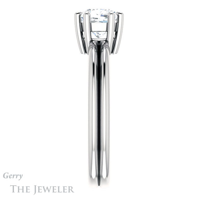 Cushion Cut Forever One Moissanite Engagement Ring #GTJ1230-cushion-fo-w | Gerry The Jeweler Cushion Cut Forever One Moissanite Engagement Ring #GTJ1230-cushion-fo-w