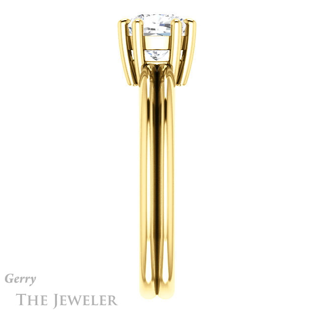 Cushion Cut Forever One Moissanite Engagement Ring #GTJ1230-cushion-fo-y | Gerry The Jeweler Cushion Cut Forever One Moissanite Engagement Ring #GTJ1230-cushion-fo-y