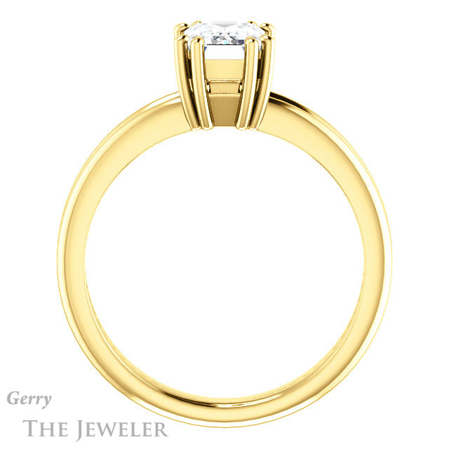 Emerald Cut Forever One Moissanite Engagement Ring #GTJ1230-emerald-fb-y | Gerry The Jeweler Emerald Cut Forever Brilliant Moissanite Engagement Ring #GTJ1230-emerald-fb-y
