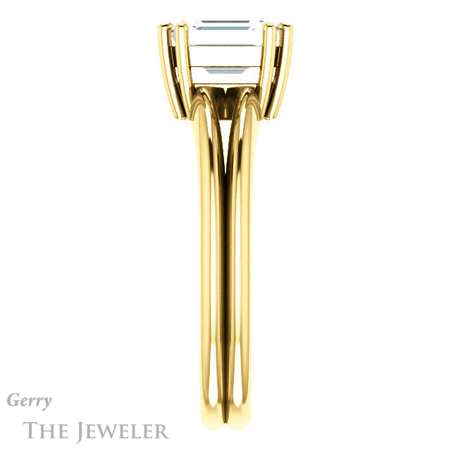 Emerald Cut Forever One Moissanite Engagement Ring #GTJ1230-emerald-fb-y | Gerry The Jeweler Emerald Cut Forever Brilliant Moissanite Engagement Ring #GTJ1230-emerald-fb-y