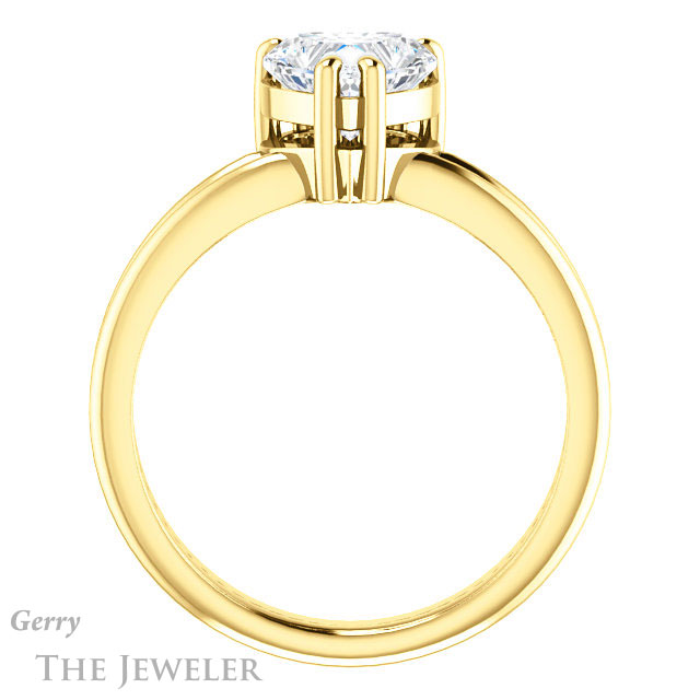 Heart Shaped Forever One Moissanite Engagement Ring #GTJ1230-heart-fb-y | Gerry The Jeweler Heart Shaped Forever Brilliant Moissanite Engagement Ring #GTJ1230-heart-fb-y