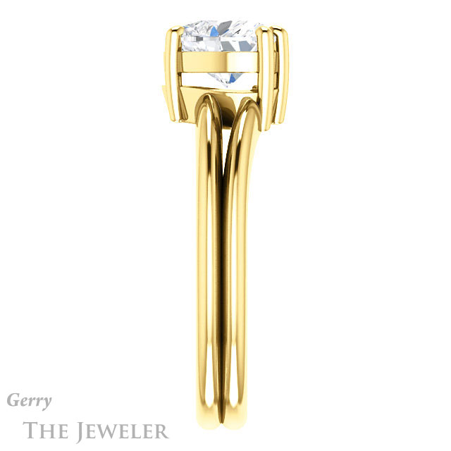 Heart Shaped Forever One Moissanite Engagement Ring #GTJ1230-heart-fb-y | Gerry The Jeweler Heart Shaped Forever Brilliant Moissanite Engagement Ring #GTJ1230-heart-fb-y