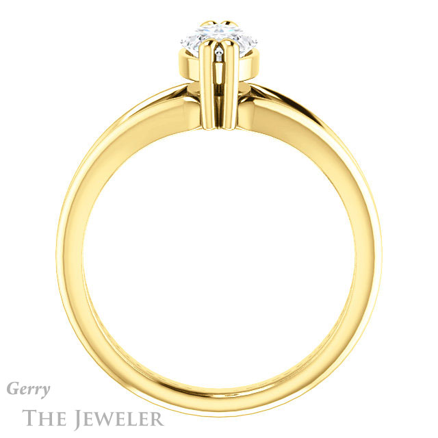 Marquise Cut Forever One Moissanite Engagement Ring #GTJ1230-marquise-fb-y | Gerry The Jeweler Marquise Cut Forever Brilliant Moissanite Engagement Ring #GTJ1230-marquise-fb-y