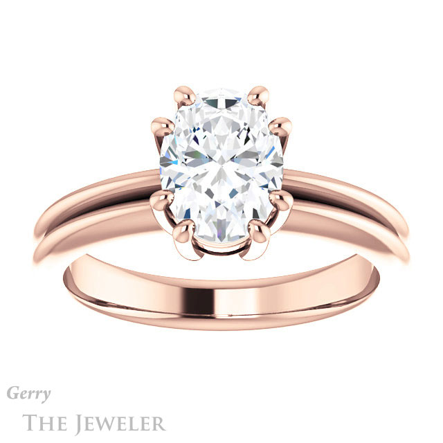 Oval Shaped Forever One Moissanite Engagement Ring #GTJ1230-oval-fo-r | Gerry The Jeweler Oval Shaped Forever One Moissanite Engagement Ring #GTJ1230-oval-fo-r