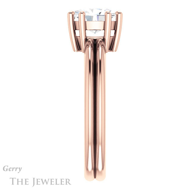 Oval Shaped Forever One Moissanite Engagement Ring #GTJ1230-oval-fo-r | Gerry The Jeweler Oval Shaped Forever One Moissanite Engagement Ring #GTJ1230-oval-fo-r