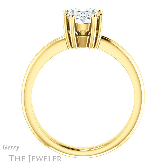 Oval Shaped Forever One Moissanite Engagement Ring #GTJ1230-oval-fo-y | Gerry The Jeweler Oval Shaped Forever One Moissanite Engagement Ring #GTJ1230-oval-fo-y