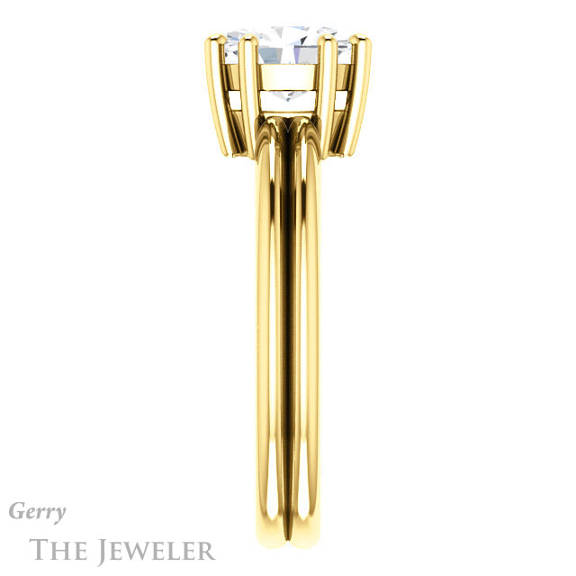 Oval Shaped Forever One Moissanite Engagement Ring #GTJ1230-oval-fo-y | Gerry The Jeweler Oval Shaped Forever One Moissanite Engagement Ring #GTJ1230-oval-fo-y