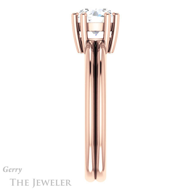 Round Cut Forever One Moissanite Engagement Ring #GTJ1230-round-fo-r | Gerry The Jeweler Round Cut Forever One Moissanite Engagement Ring #GTJ1230-round-fo-r