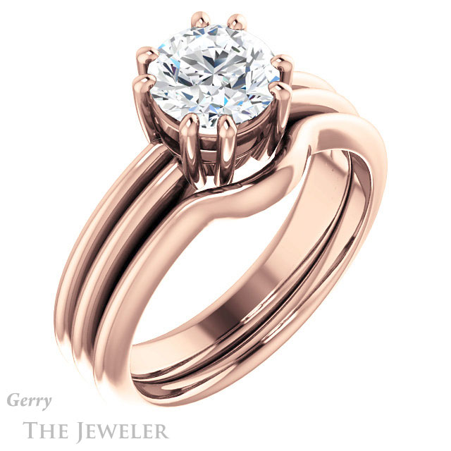 Round Cut Forever One Moissanite Engagement Ring #GTJ1230-round-fo-r | Gerry The Jeweler Round Cut Forever One Moissanite Engagement Ring #GTJ1230-round-fo-r