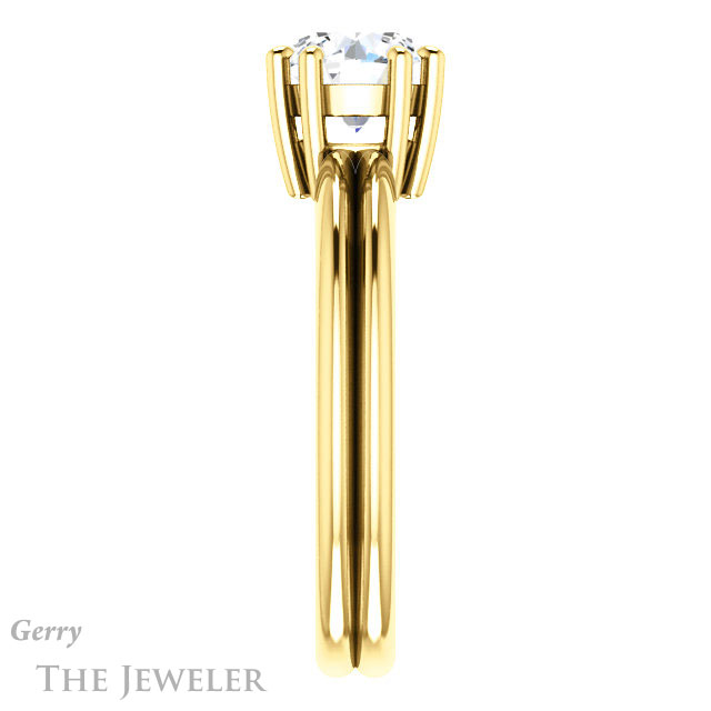 Round Cut Forever One Moissanite Engagement Ring #GTJ1230-round-fo-y | Gerry The Jeweler Round Cut Forever One Moissanite Engagement Ring #GTJ1230-round-fo-y