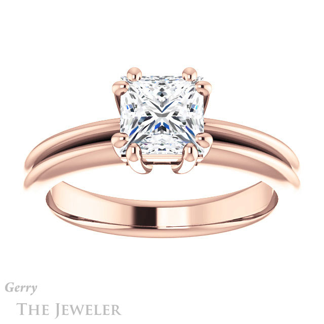 Princess Cut Forever One Moissanite Engagement Ring #GTJ1230-square-fo-r | Gerry The Jeweler Princess Cut Forever One Moissanite Engagement Ring #GTJ1230-square-fo-r