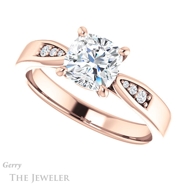 Cushion Cut Forever One Moissanite Engagement Ring #GTJ1232-cushion-fo-r 5 Cushion Cut Forever One Moissanite Engagement Ring #GTJ1232-cushion-fo-r