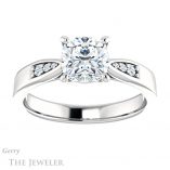Cushion Cut Forever One Moissanite Engagement Ring #GTJ1232-cushion-fo-w