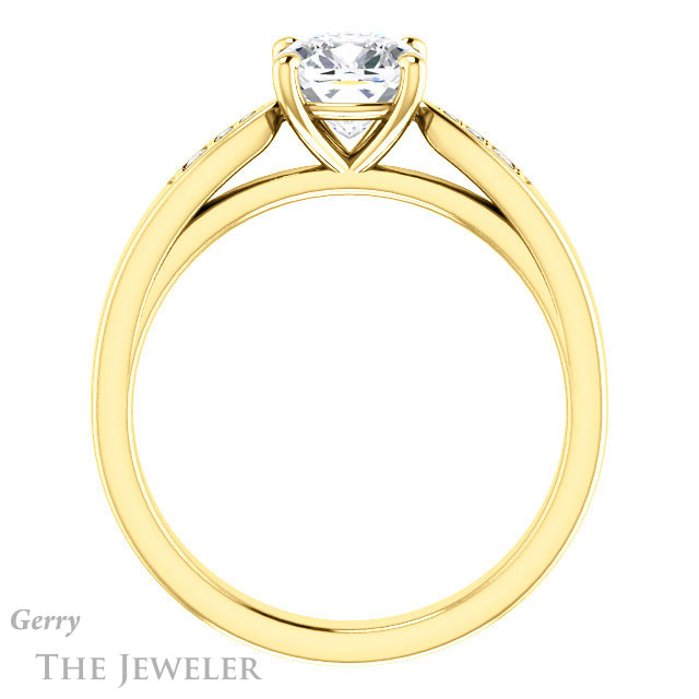 Cushion Cut Forever One Moissanite Engagement Ring #GTJ1232-cushion-fo-y 2 Cushion Cut Forever One Moissanite Engagement Ring #GTJ1232-cushion-fo-y