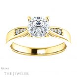 Cushion Cut Forever One Moissanite Engagement Ring #GTJ1232-cushion-fo-y 1 Cushion Cut Forever One Moissanite Engagement Ring #GTJ1232-cushion-fo-y