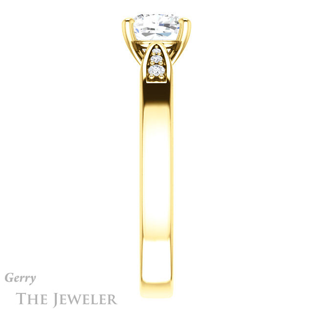 Cushion Cut Forever One Moissanite Engagement Ring #GTJ1232-cushion-fo-y 3 Cushion Cut Forever One Moissanite Engagement Ring #GTJ1232-cushion-fo-y