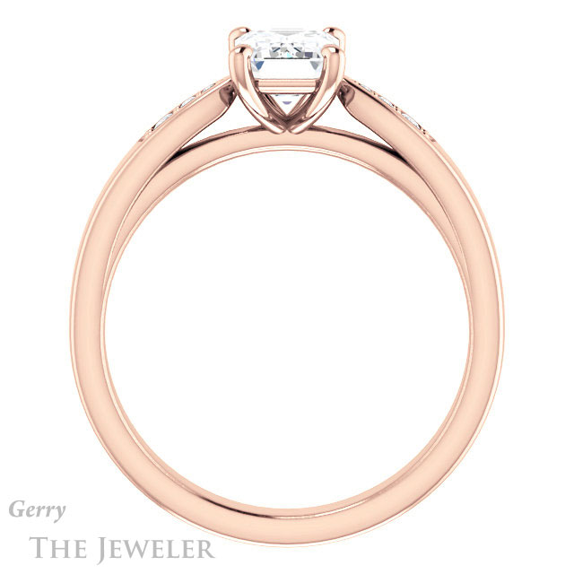 Emerald Cut Forever One Moissanite Engagement Ring #GTJ1232-emerald-fb-r 2 Emerald Cut Forever Brilliant Moissanite Engagement Ring #GTJ1232-emerald-fb-r