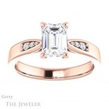 Emerald Cut Forever One Moissanite Engagement Ring #GTJ1232-emerald-fb-r 1 Emerald Cut Forever Brilliant Moissanite Engagement Ring #GTJ1232-emerald-fb-r
