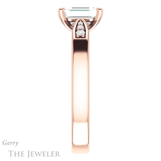 Emerald Cut Forever One Moissanite Engagement Ring #GTJ1232-emerald-fb-r 3 Emerald Cut Forever Brilliant Moissanite Engagement Ring #GTJ1232-emerald-fb-r