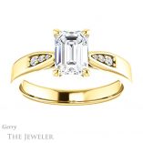 Emerald Cut Forever Brilliant Moissanite Engagement Ring #GTJ1232-emerald-fb-y