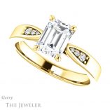 Emerald Cut Forever Brilliant Moissanite Engagement Ring #GTJ1232-emerald-fb-y