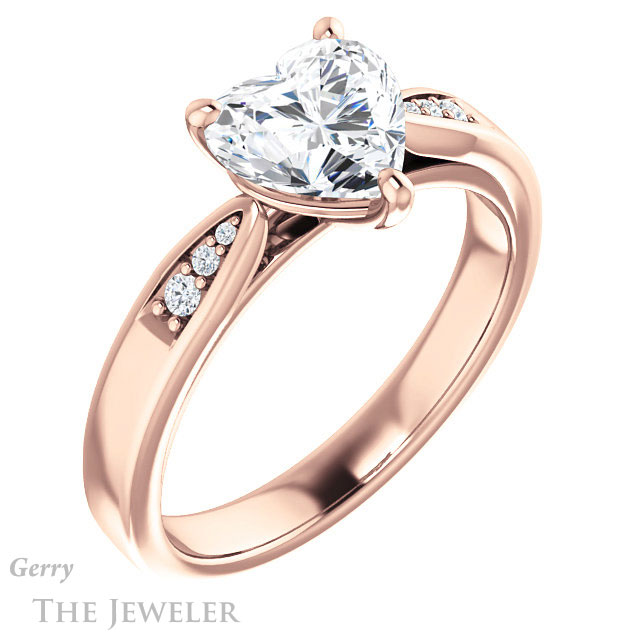 Heart Shaped Forever Brilliant Moissanite Engagement Ring #GTJ1232-heart-fb-r