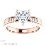 Heart Shaped Forever Brilliant Moissanite Engagement Ring #GTJ1232-heart-fb-r