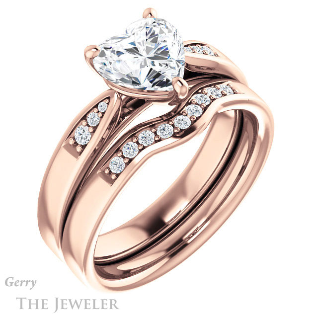 Heart Shaped Forever Brilliant Moissanite Engagement Ring #GTJ1232-heart-fb-r